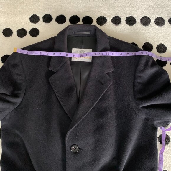 Vintage 1989 Aquascutum Cashmere Wool Blend Overcoat Long Pea Coat - Picture 13 of 15